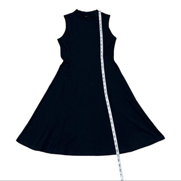 Uniqlo Black Fit & Flare Sleeveless Mock Neck Dress | Size S, Excellent Conditio - Picture 2 of 5
